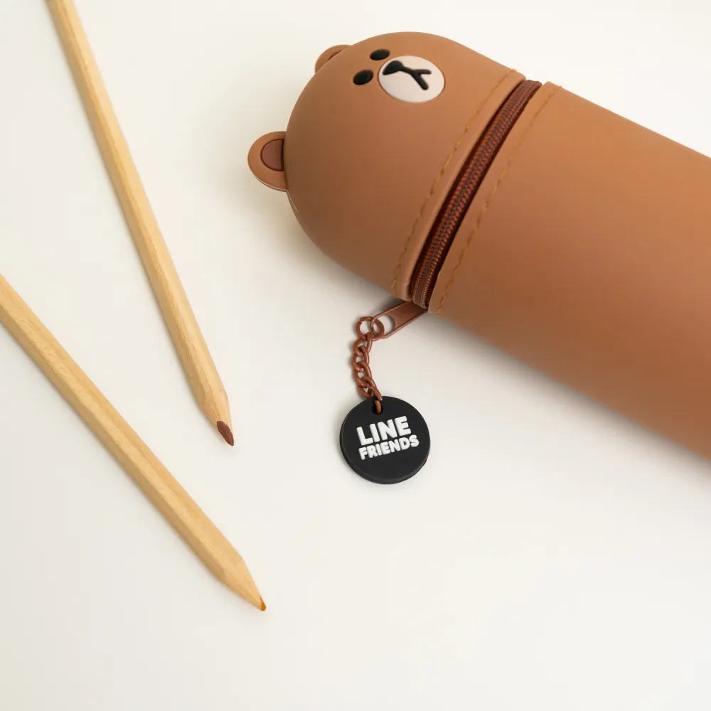 LINE FRIENDS BROWN PENCIL CASE