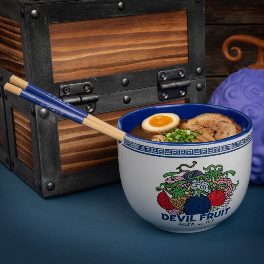 ONE PIECE DEVIL FRUITS RAMEN BOWL WITH CHOPSTICKS