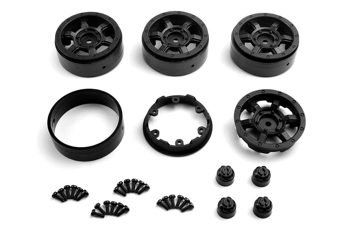 CC-6 Beadlock Wheel 1.3in (Black/4pcs)