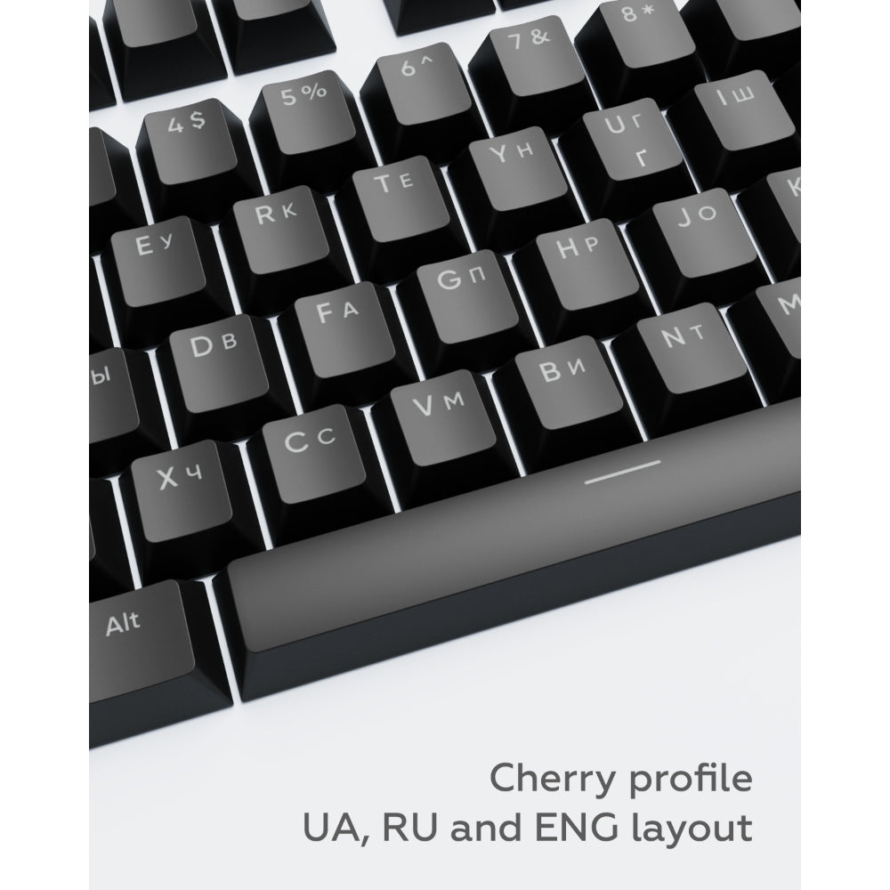 Dark Project KS-45 Keycaps PBT, ENG/RU/UA, Black