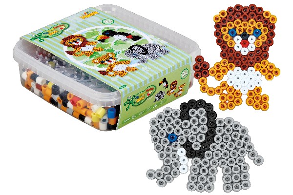 Hama maxi bøtte perler 600stk + 2 stiftplader