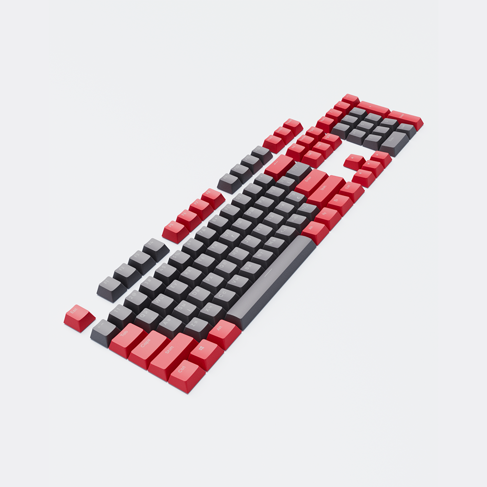 Dark Project KS-42 Keycaps PBT, ENG/RU/UA, Gray / Red
