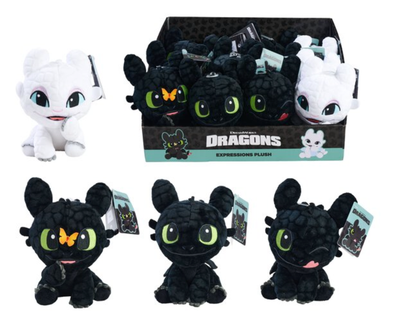 HOW TO TRAIN A DRAGON - Display of 12 Plushs 18cm - 4 Models