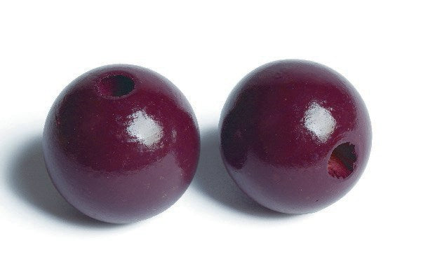 Træperler 35mm 20stk aubergine