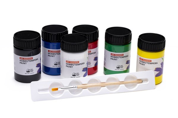 Hobby acrylic paint set 6x60ml w/palette & brush