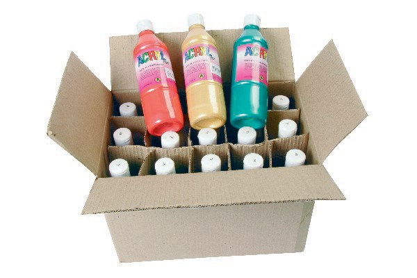 Acryl Metallic 500ml 15 ass i papkasse