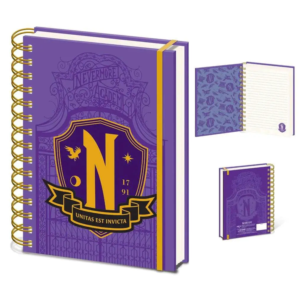 WEDNESDAY NEVERMORE SHIELD WIRO NOTEBOOK