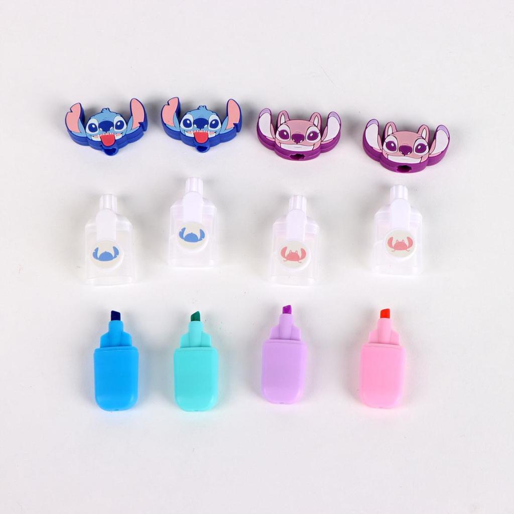 STITCH & ANGEL - Pack of 4 mini Highlighters "head"