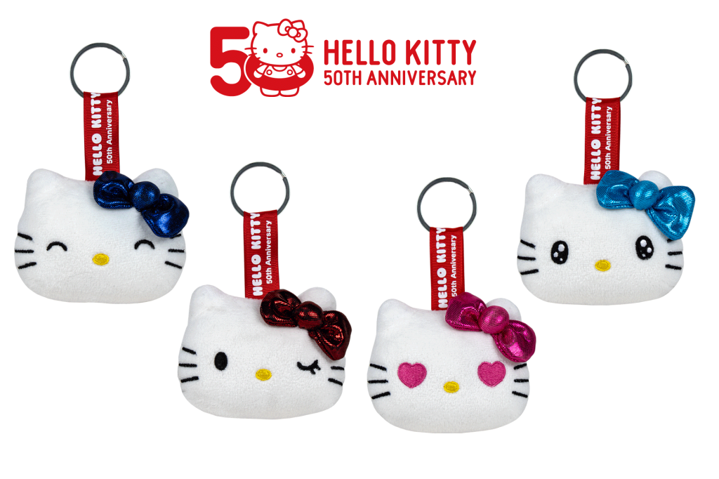 HELLO KITTY - Assortiment de 24 Porte-Clés Peluches - 4 modèles - 7cm