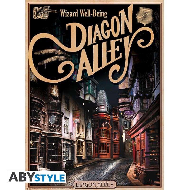 HARRY POTTER - Retro Hogwarts & Diagon Alley - Set 2 posters '52x38'