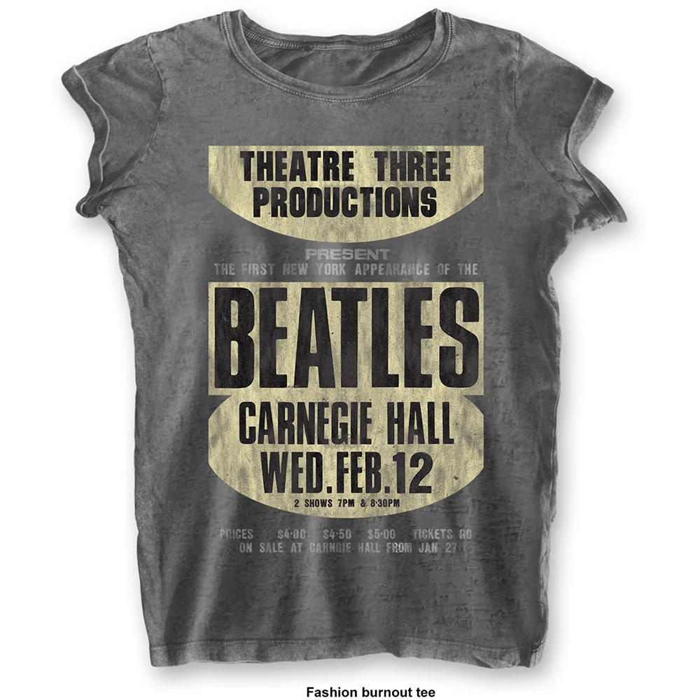 THE BEATLES - T-Shirt BurnOut Col - Carnegie Hall - Woman (L)