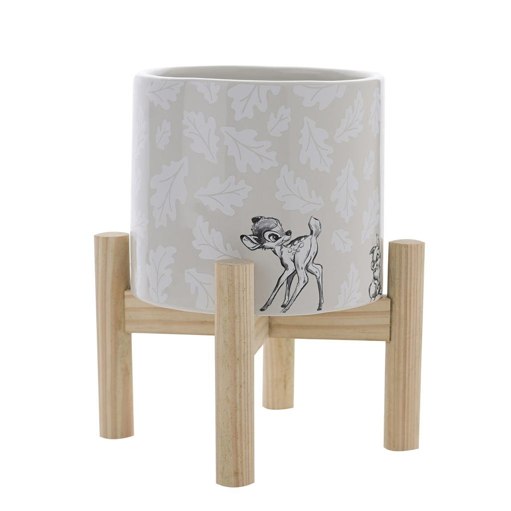 DISNEY - Forest - Bambi - Pot à Plante + Socle en Bois