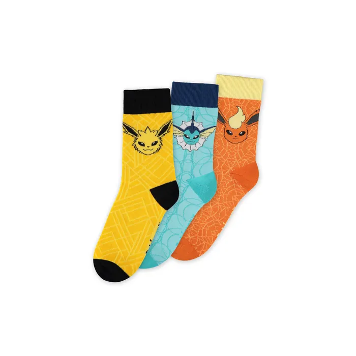 POKEMON - Eevee Evolution - Pack of 3 pairs of socks (T43-46)