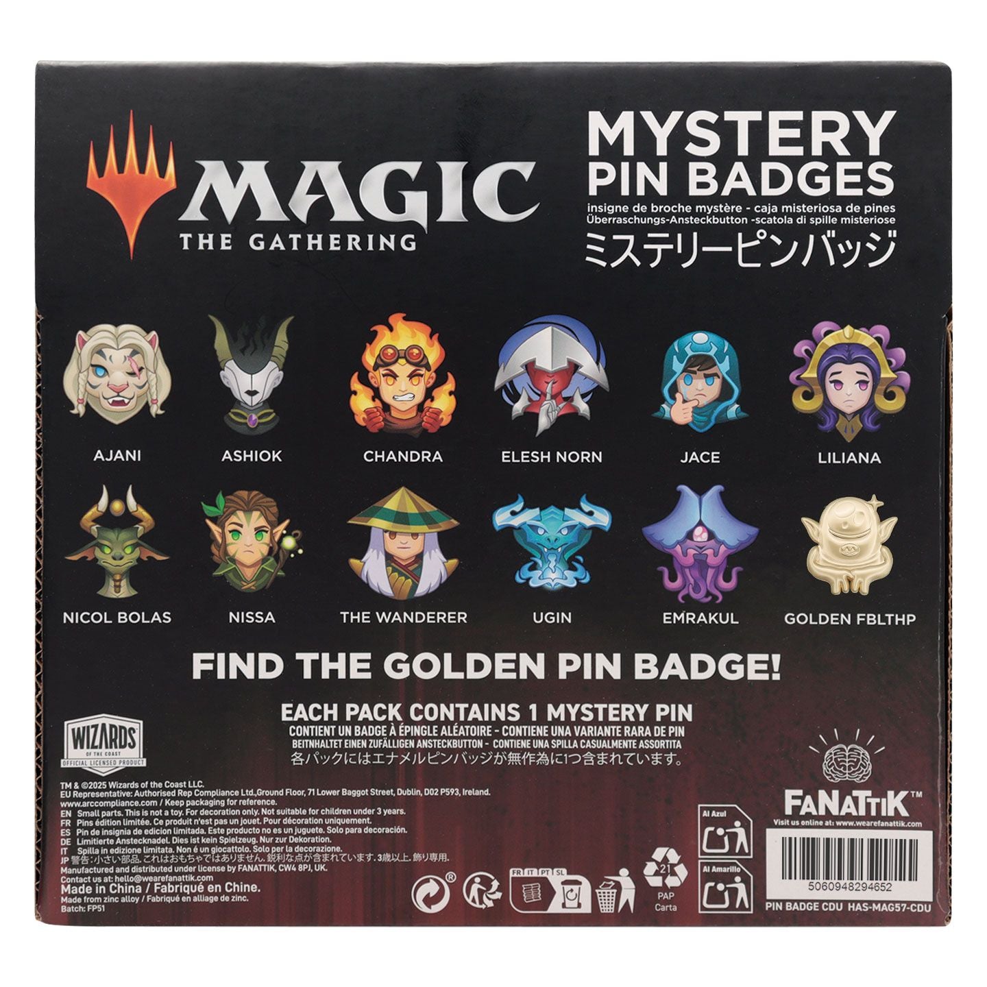 MAGIC THE GATHERING - Mystery Box of 12 Pin Badge