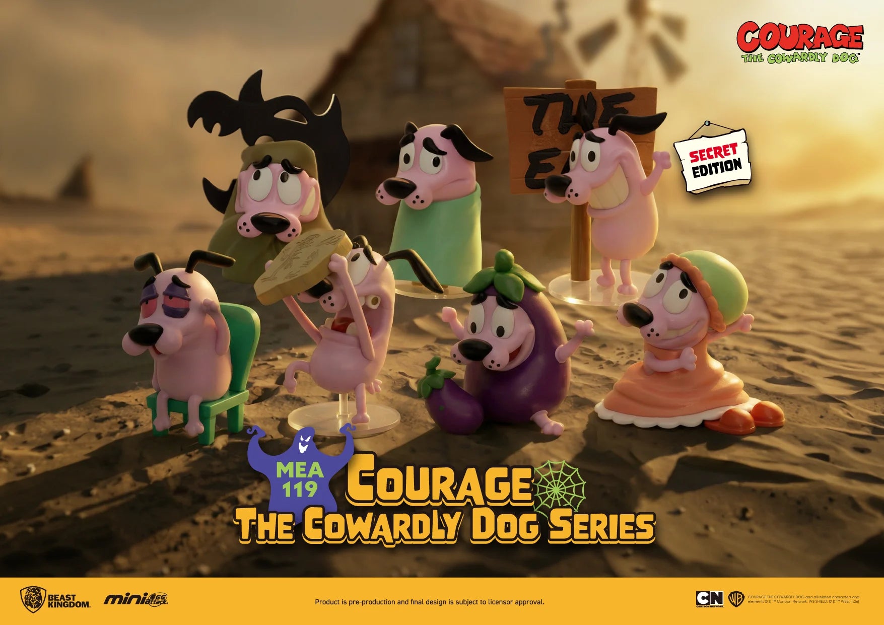 COURAGE THE COWARDLY DOG - 6 Figure set 8cm