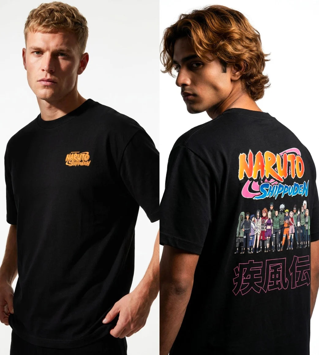 NARUTO SHIPPUDEN - Characters Konoha - T-Shirt Oversize Men (XXL)