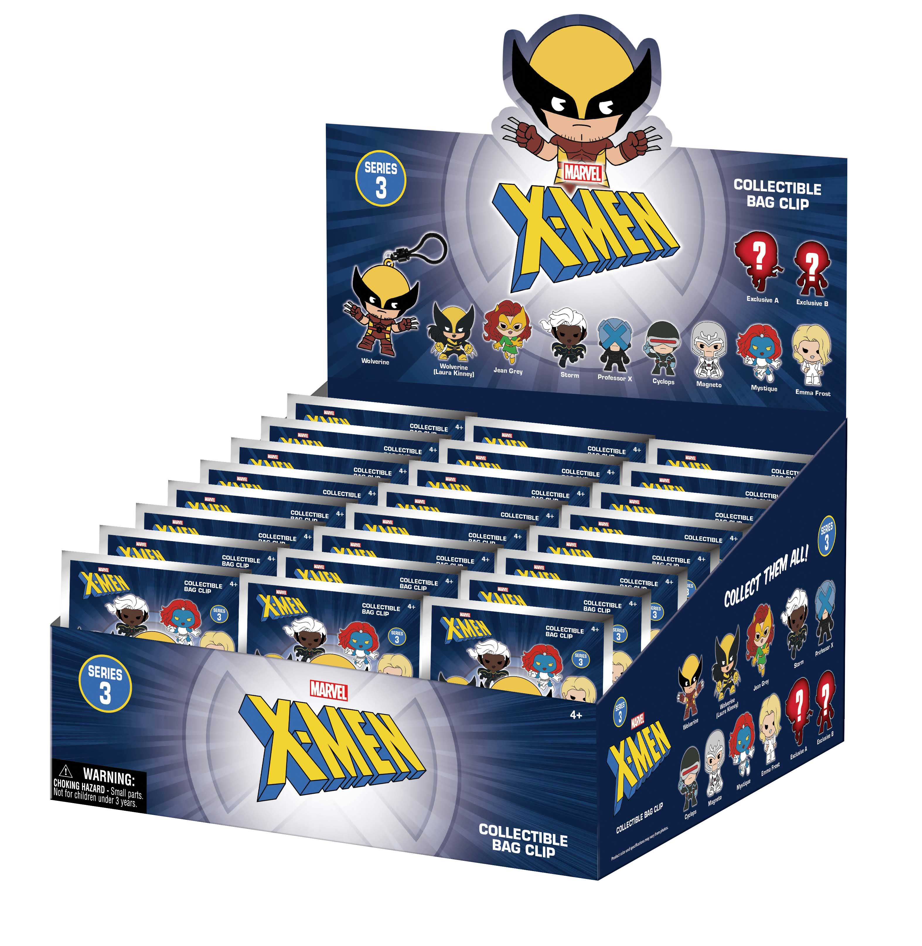 X-MEN CLASSIC - Series 3 - 3D Foam Bag Clip (Display 24 Pcs)