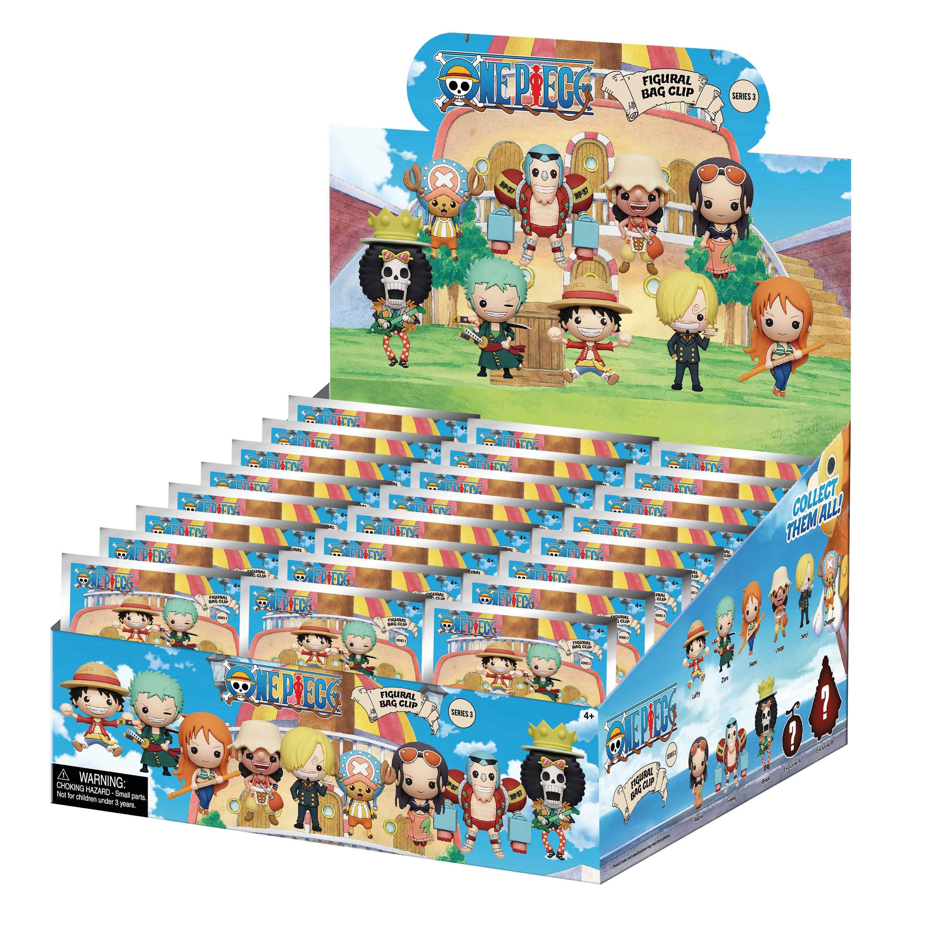 ONE PIECE - Series 3 - 3D Foam Bag Clip (Display 24 Pcs)