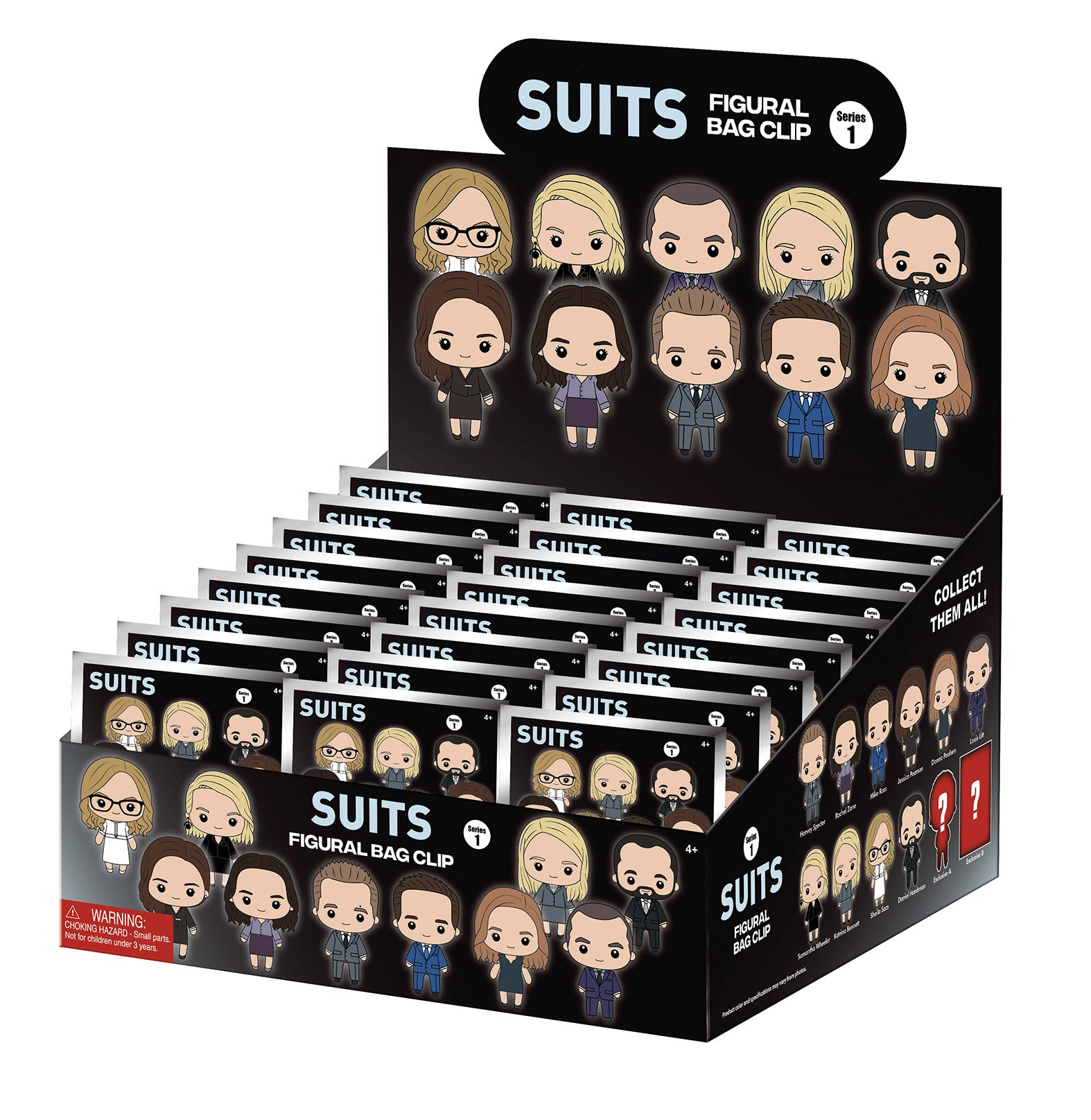 SUIT SERIES - Series 1 - 3D Foam Bag Clip (Display 24 Pcs)