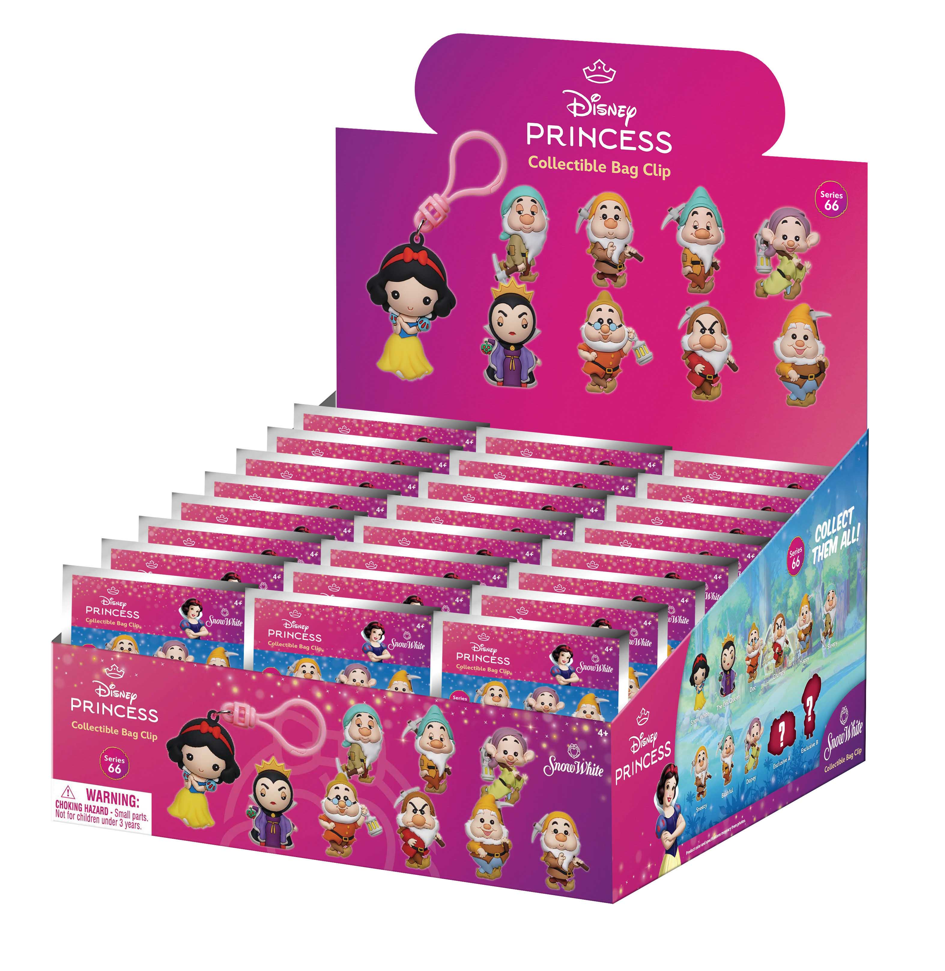 SNOW WHITE - Series 66 - 3D Foam Bag Clip (Display 24 Pcs)