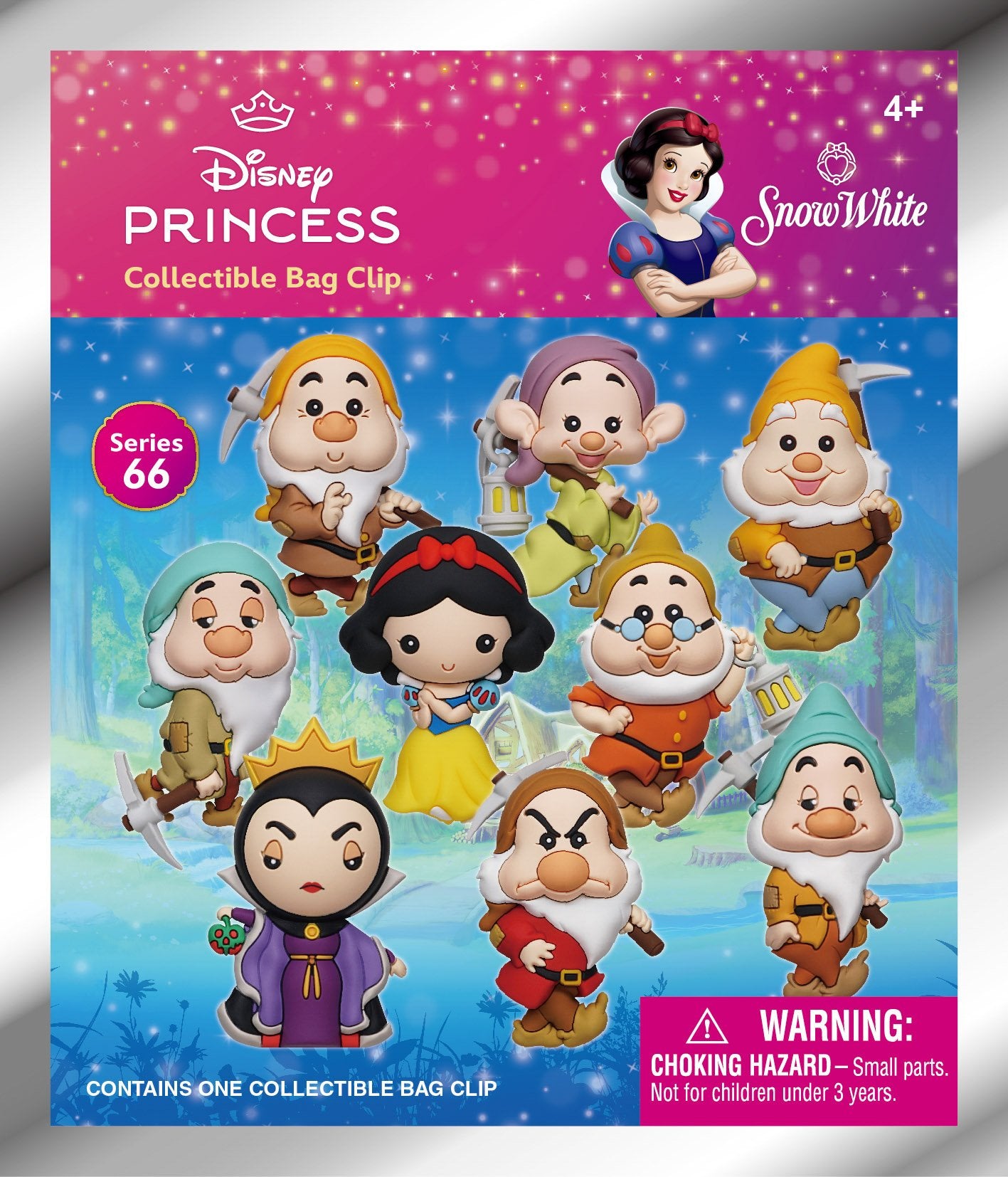 SNOW WHITE - Series 66 - 3D Foam Bag Clip (Display 24 Pcs)