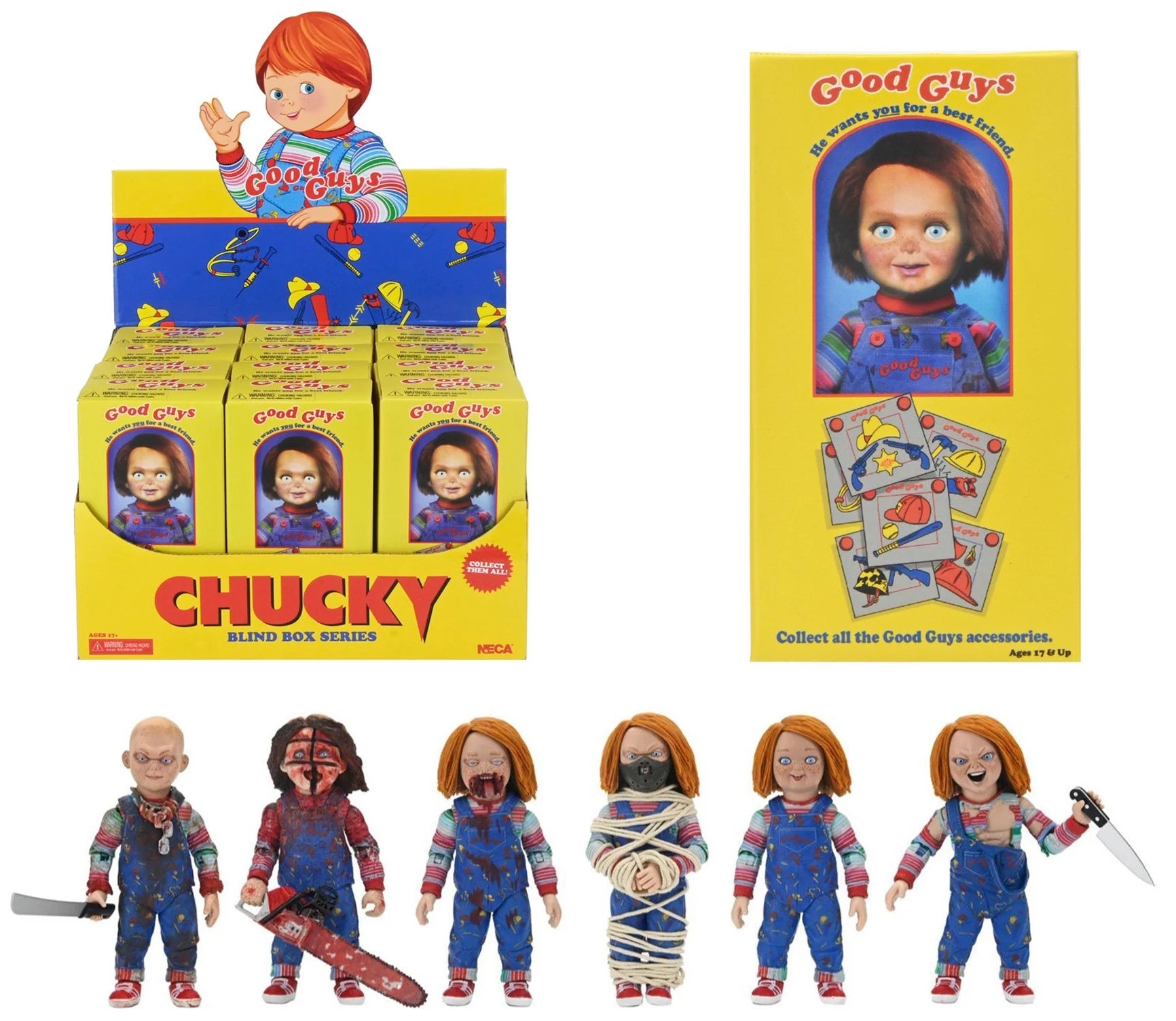 CHUCKY - Chucky TV Good Guy S1 - DISPLAY 12 Blind Box Figure -10cm