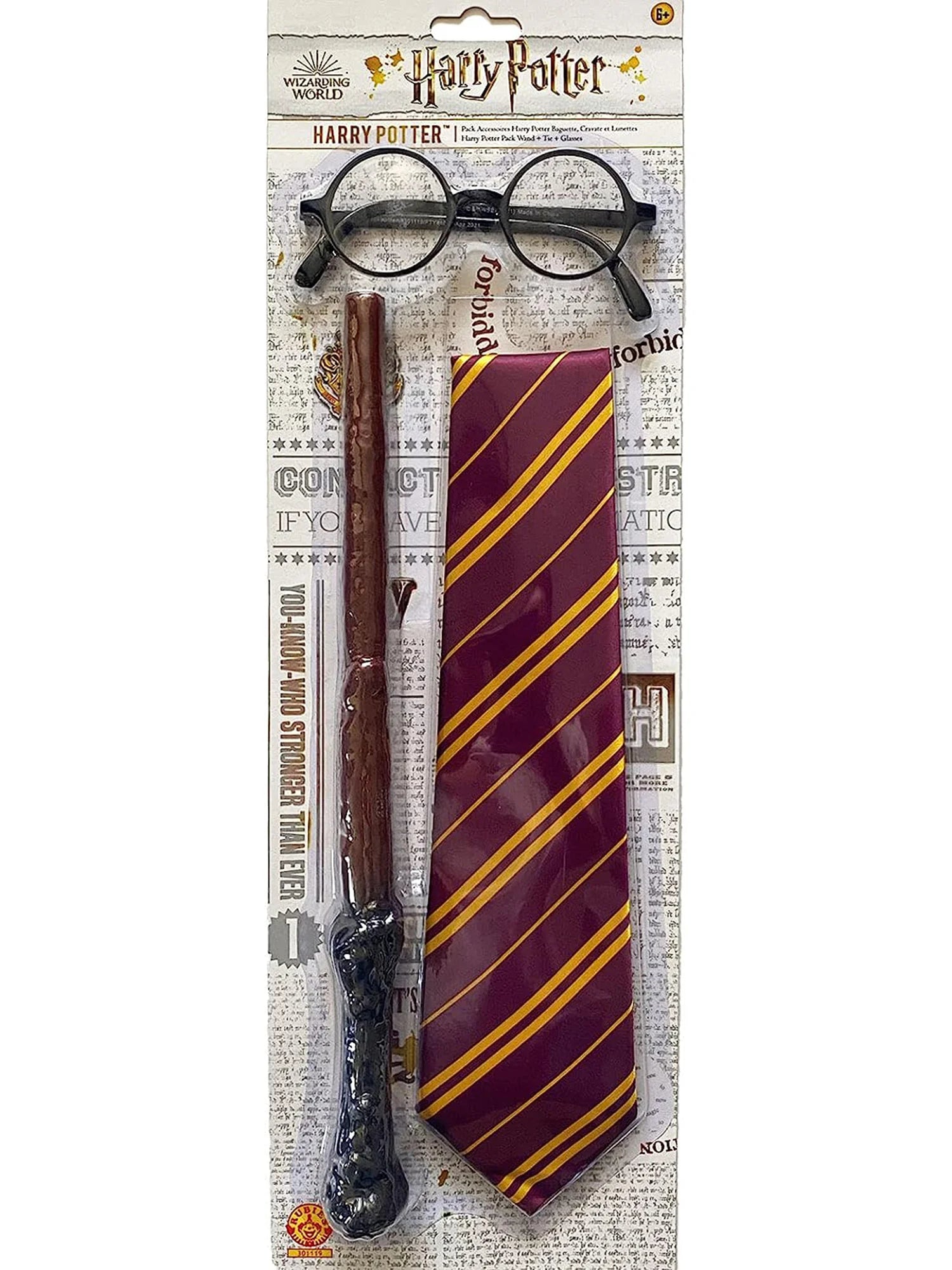 HARRY POTTER - Glasses + Wand + Tie - Accessory Set