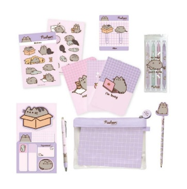 PUSHEN - Briefpapier-Set mit 3 A6-Notizbüchern - 10-tlg.