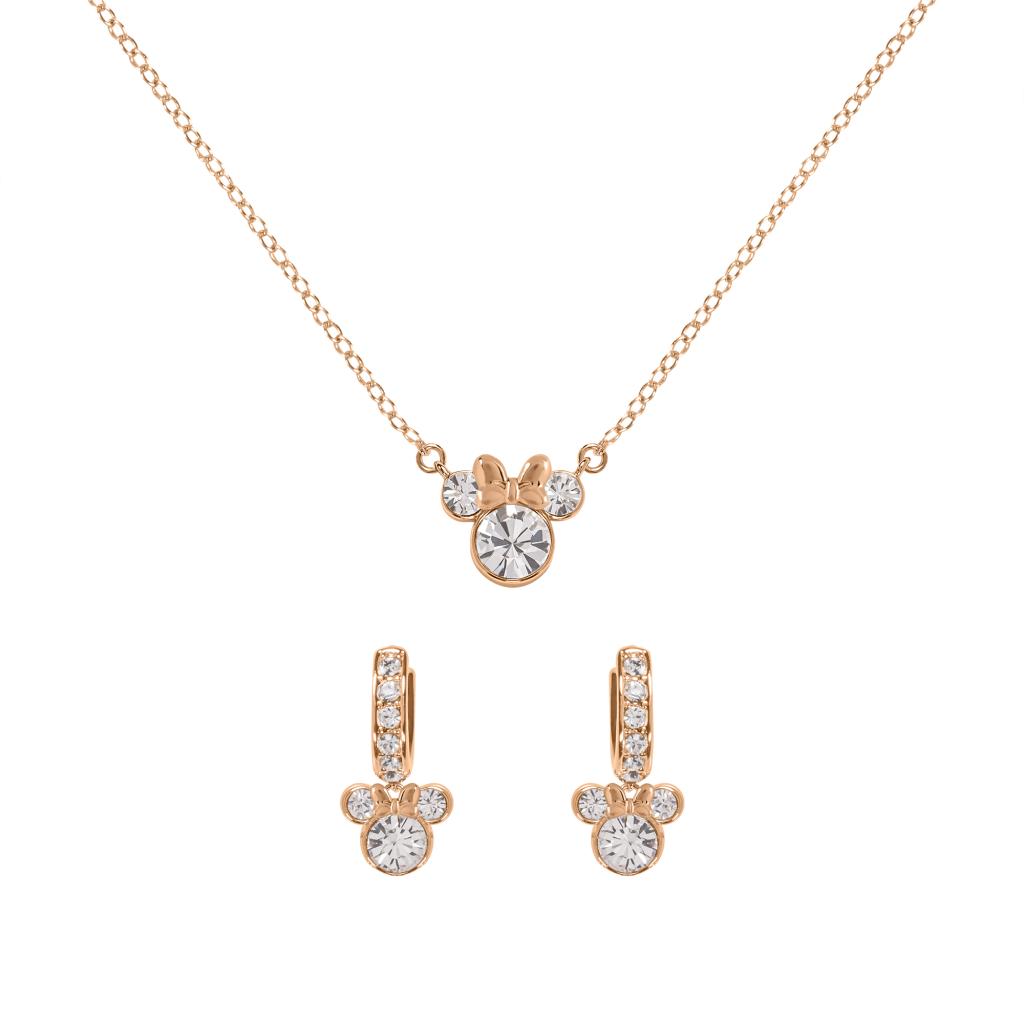 MINNIE -Mother & Daughter Set- Silver Brass Plated Necklace + Earrings