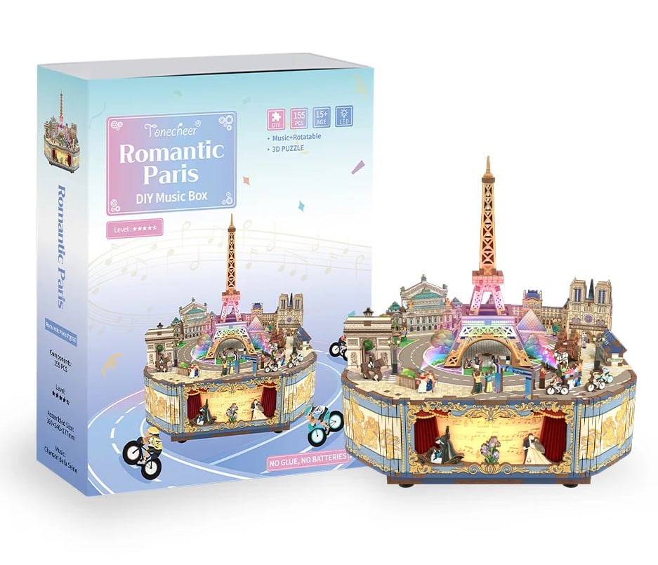 ROMANTIC PARIS - DIY Musical box - 156pcs