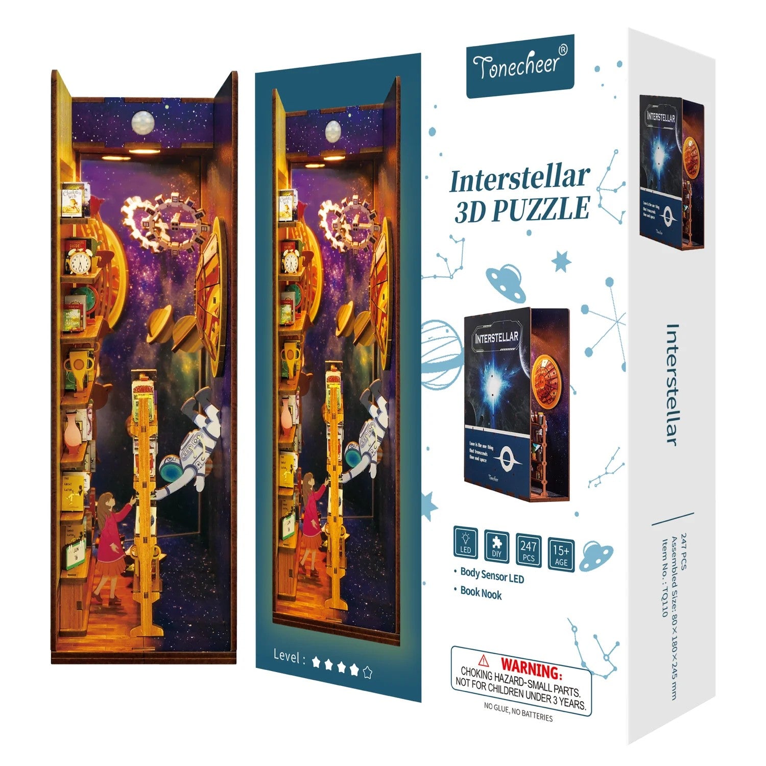 BOOK NOOK KIT - DIY- Interstellar - 247PCS + LED Light