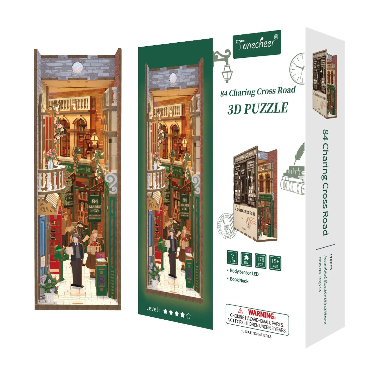 BOOK NOOK KIT - DIY- 84 Charing Cross Road - 178pcs + LED Light