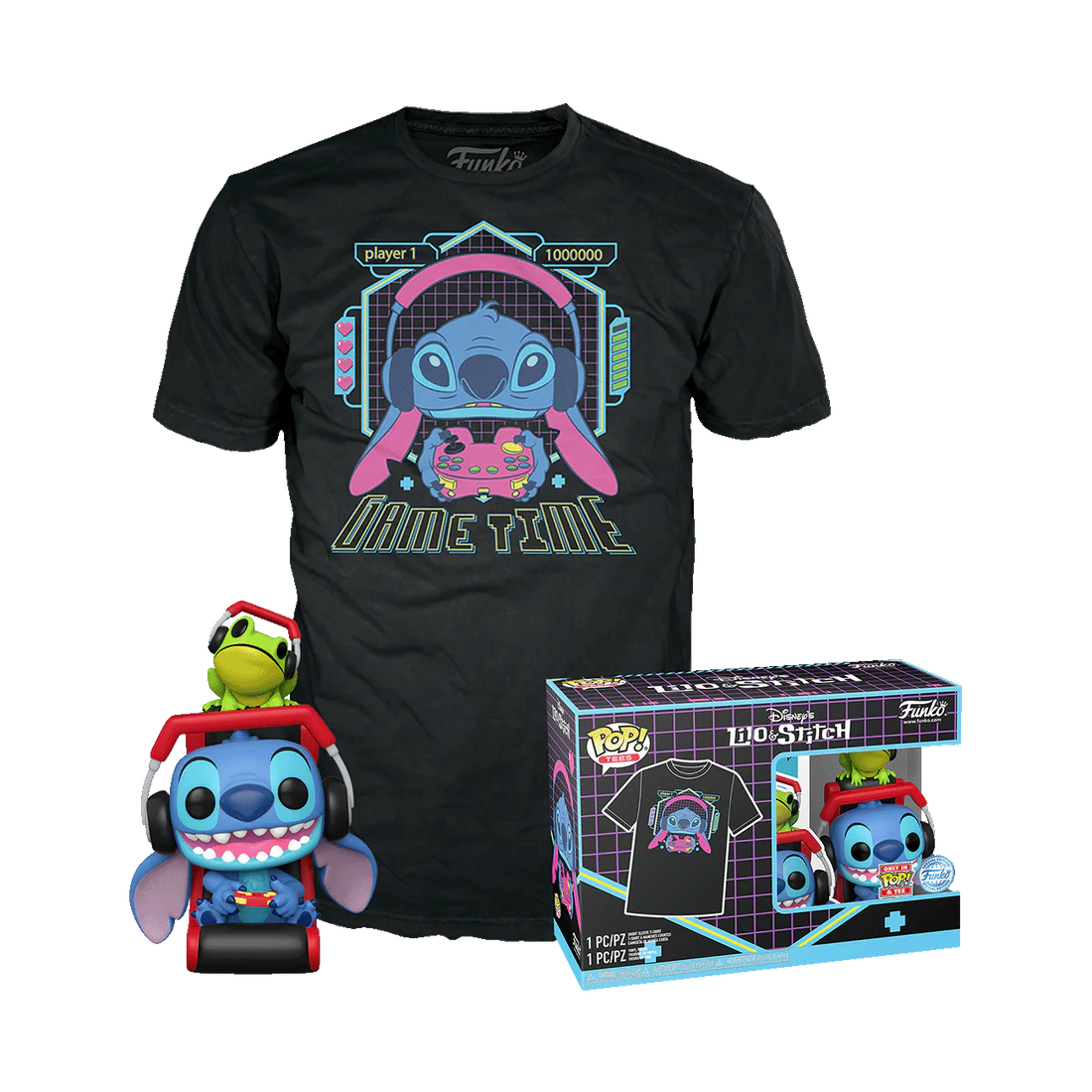 LILO STITCH - POP N° XXX - Gmr Stitch with frog + Tee (L)