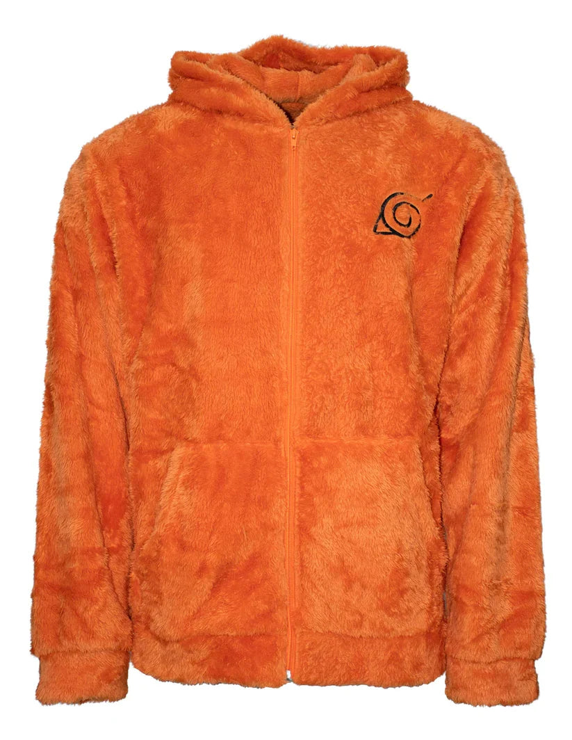 NARUTO - Konoha - Men's Fluffy Zipper Hoodie (L/XL)