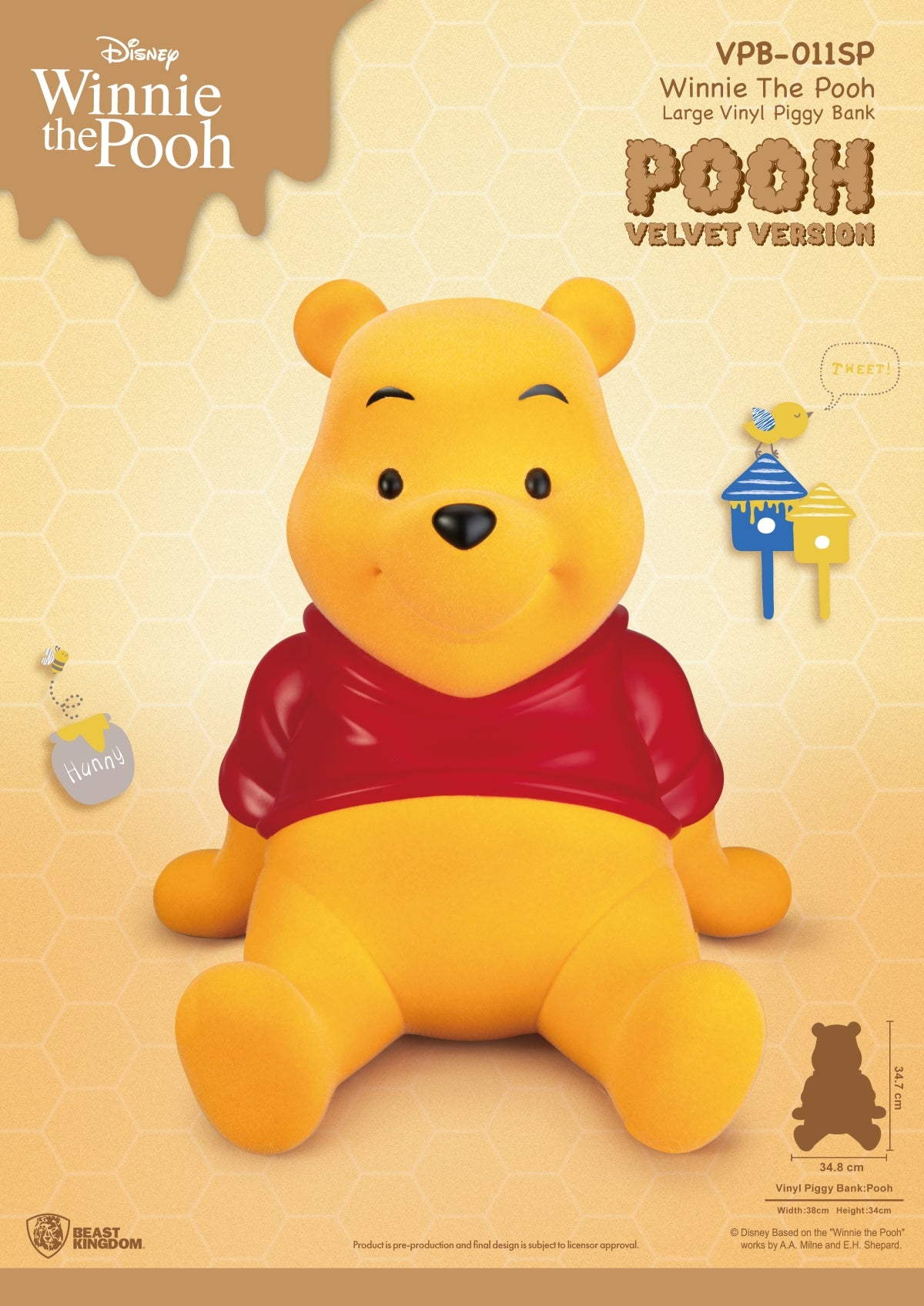 WINNIE THE POOH - Winnie "Velvet Version" - Piggy Bank 34cm