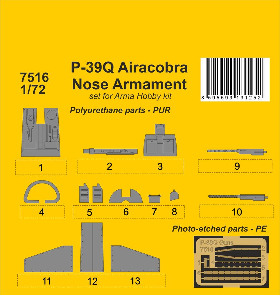 P-39Q Airacobra Nose Armament / for Arma Hobby kit
