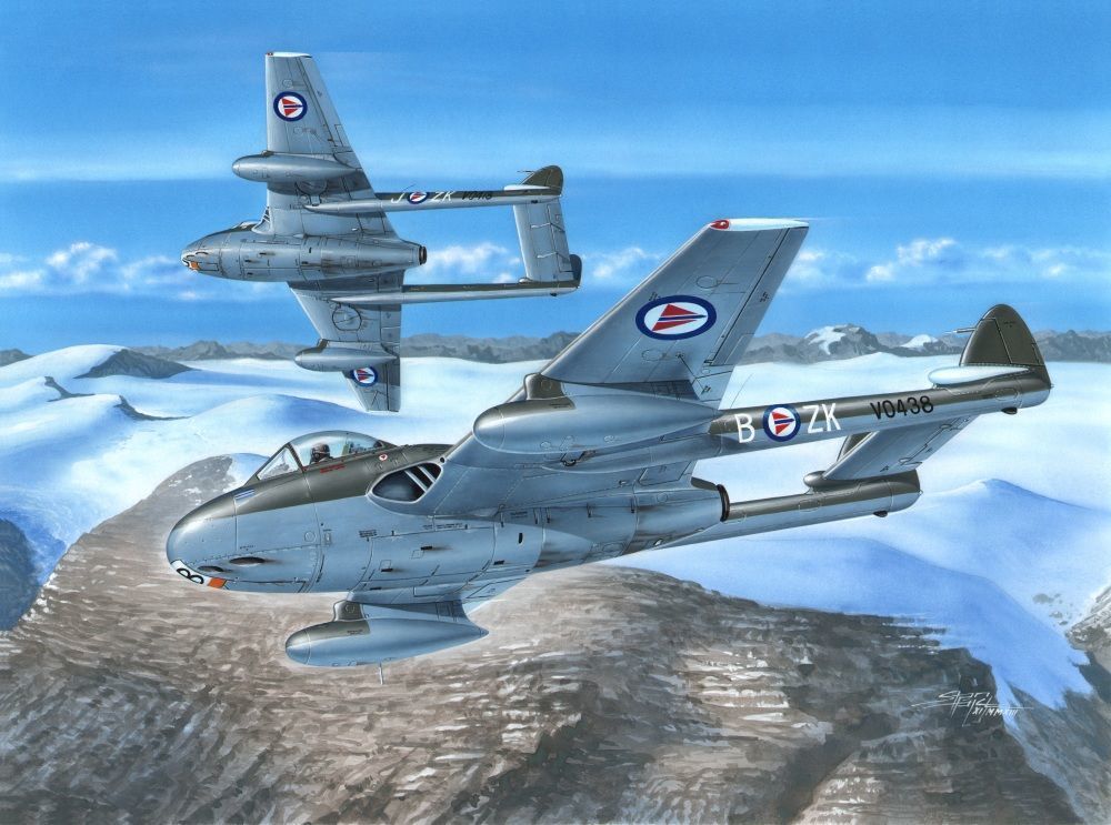 DH 100 Vampire FB MK.52 Over Nortern Sky