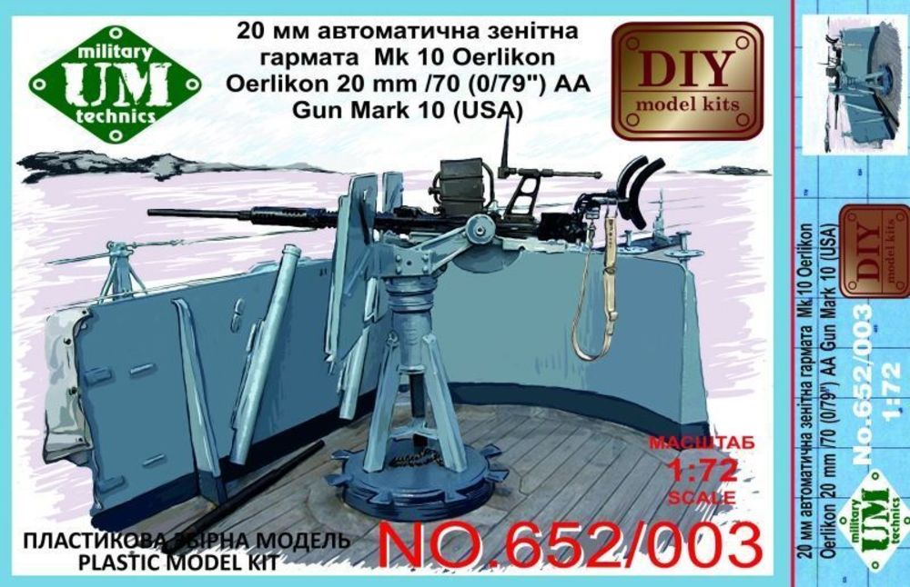 Oerlikon 22mm/70 (0,79'') AA gun mark 10