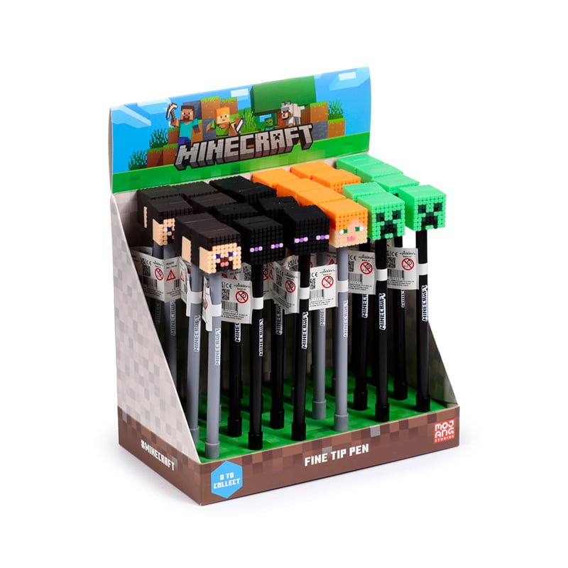 MINECRAFT - Heads - Head Topper Erasable Gel Pen (Display of 24 pcs)