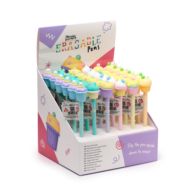 KAWAII - Cupcake - Head Topper Erasable Gel Pen (Display of 36 pcs)