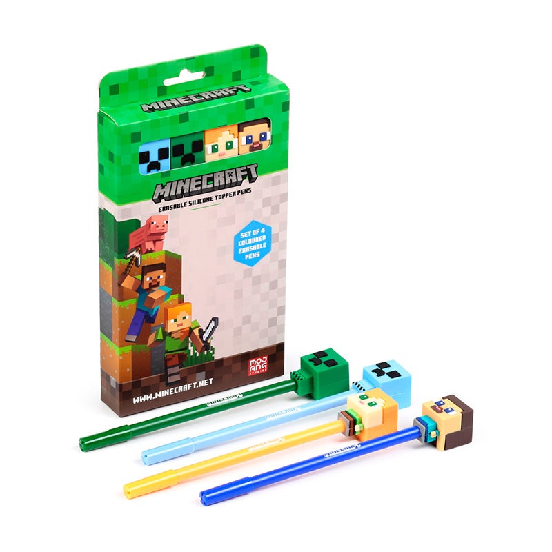 MINECRAFT - Chibi - Set of 4 Head Topper Erasable Gel Pen