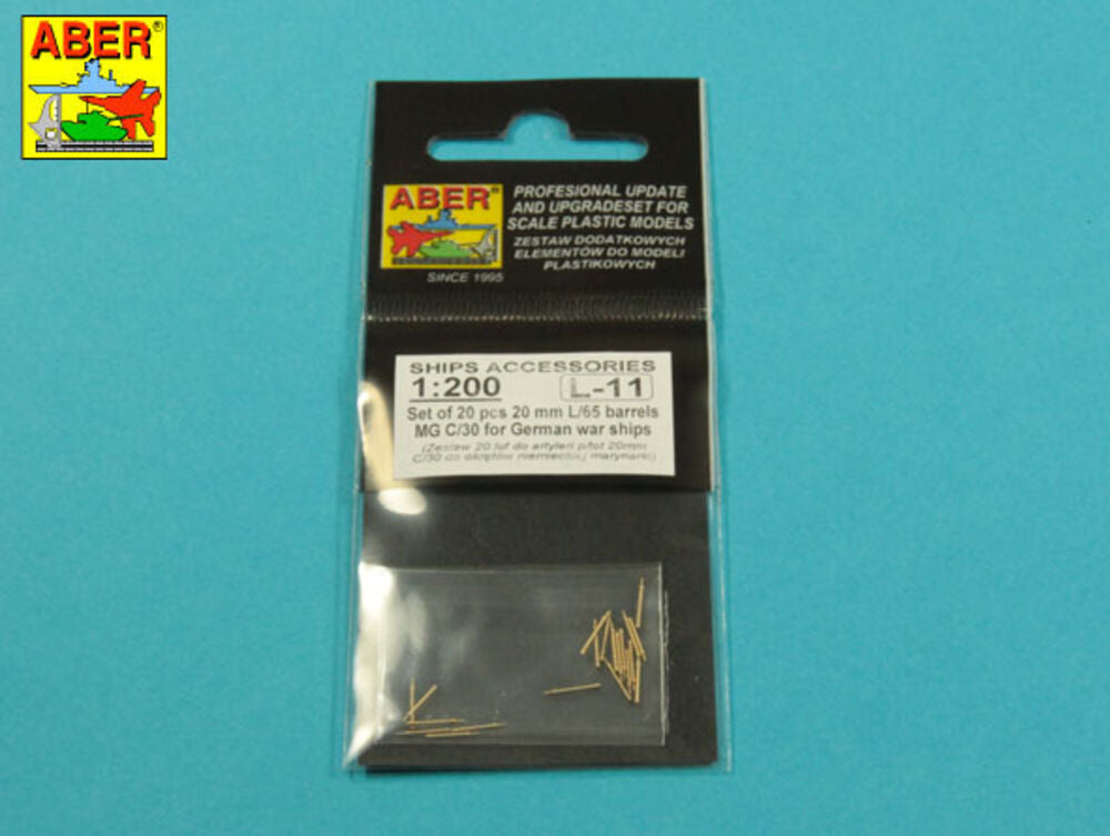 Set of 20 pcs 20 mm L/65 barrels MG C/30 for German ships