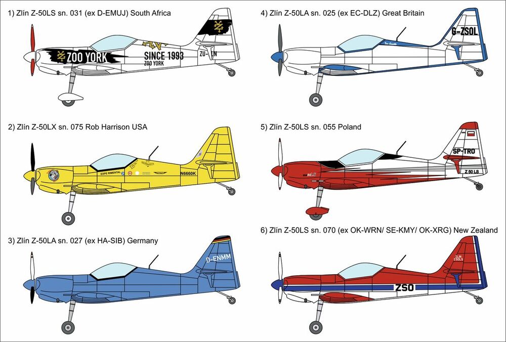 ZLIN Z-50 WORLDWIDE USERS