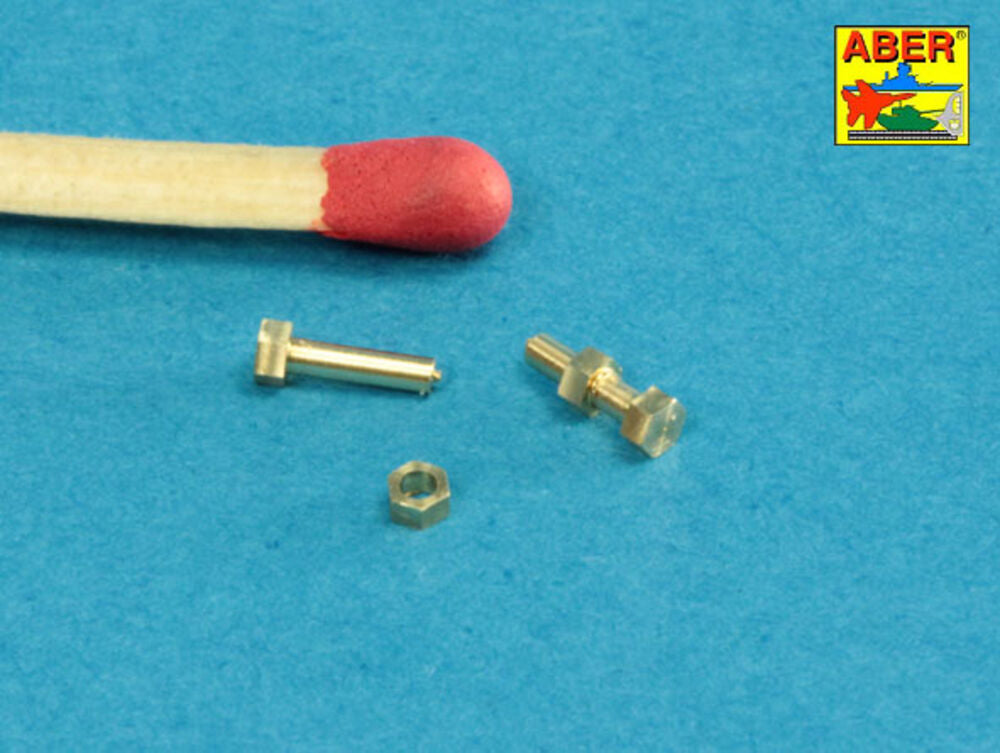 Turned imitation of Hexagonal bolts & nuts 1,6 x 4,0 mm x 15 pcs. And 1,6mm nuts x 10 pcs.