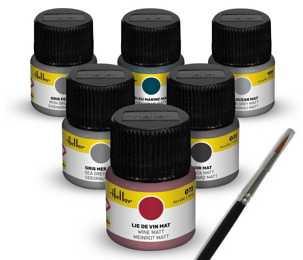 Acrylic Colour Set ���Navy��� 6 x 12 ml + Brush