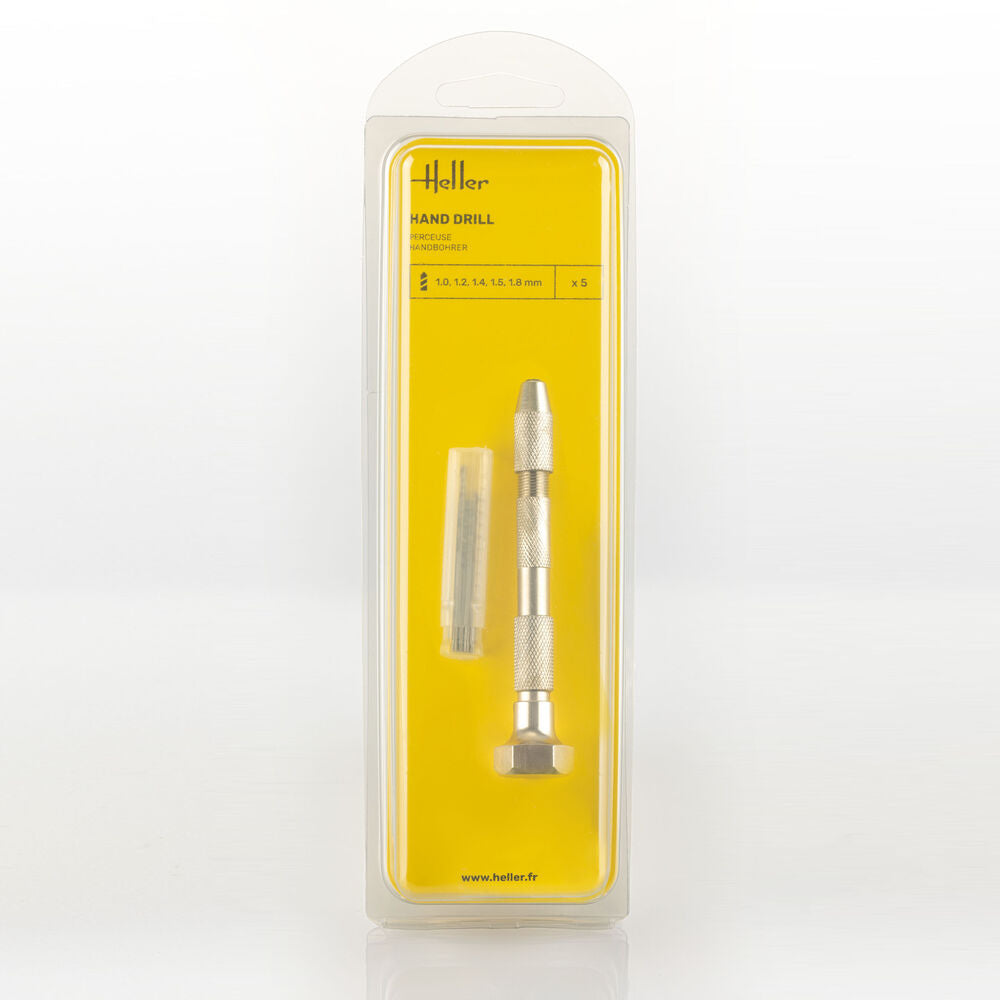 Hand drill with five drills (1, 1.2, 1.4, 1.5, 1.8 mm)