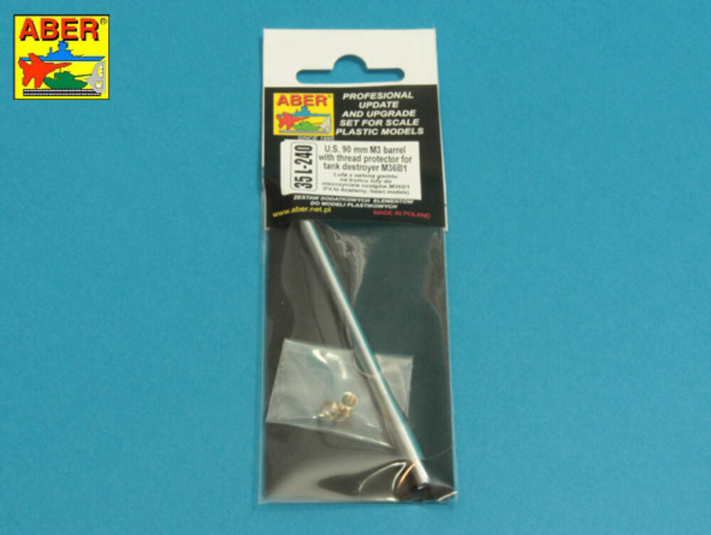 U.S 90 mm M3 barrel with thread protector for tank destroyer M36B1