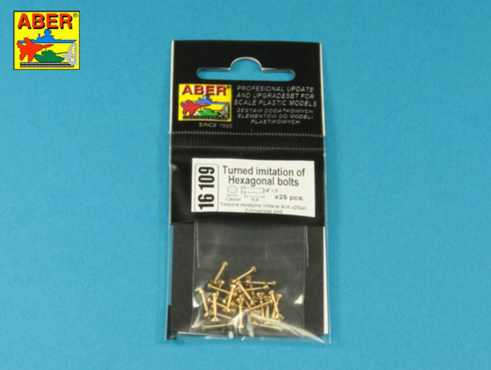 Turned imitation of Hexagonal bolts 1,6 x 6,0 mm x 25 pcs.