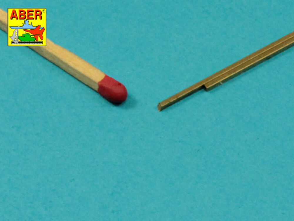 Brass square rods 1,0mm length 245mm x2 pcs.