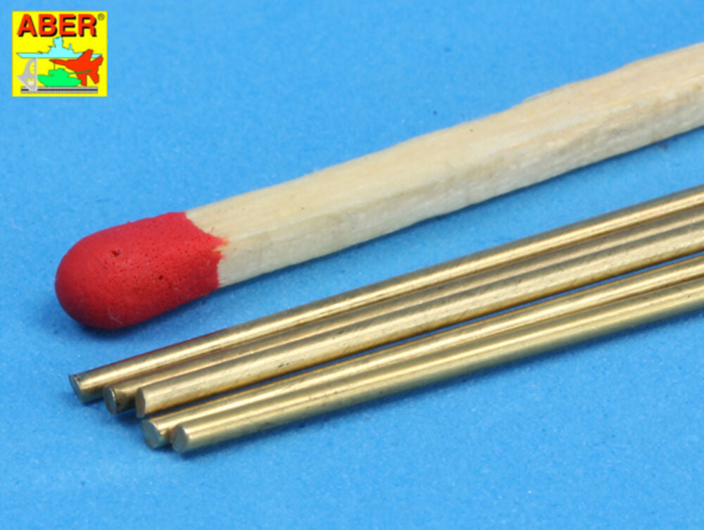 Brass round rods 1,0mm length 250mm x 5 pcs.